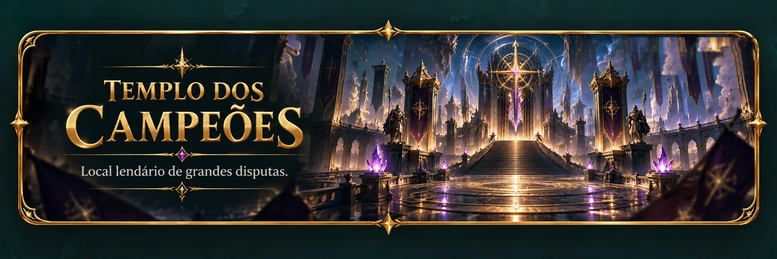Templo dos Campeões: Arena de duelos com ranking e prêmios.
